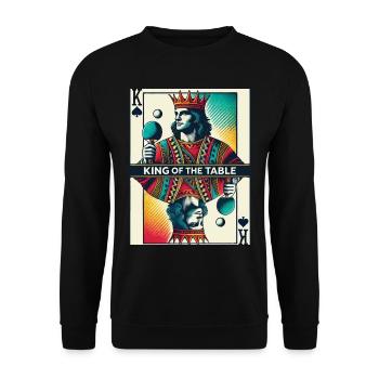 Rétro jouer au ping-pong king - Sweat-shirt Unisexe - noir - Devant - Alina (178cm) & Michal (187cm)