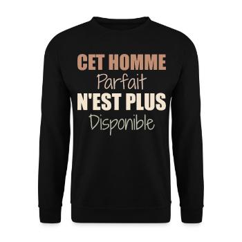 Dieser perfekte Mann ist nicht mehr als Paar verfügbar - Unisex Pullover - Schwarz - Vorne - Alina (178cm) & Michal (187cm)