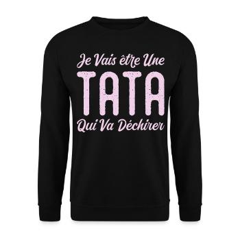 I'm going to be a Auntie who's going to rock - Unisex Sweatshirt - black - Front - Alina (178cm) & Michal (187cm)