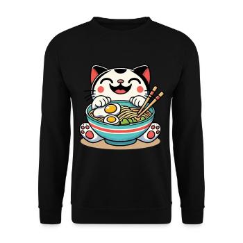 Nouilles Ramen Japonais Streetwear Anime Kawaii - Sweat-shirt Unisexe - noir - Devant - Alina (178cm) & Michal (187cm)
