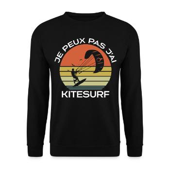 Ich kann nicht kitesurfen - Unisex Pullover - Schwarz - Vorne - Alina (178cm) & Michal (187cm)