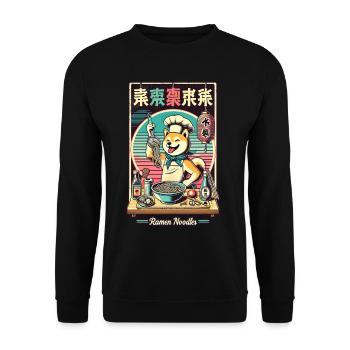 Shiba Dog Ramen Chef Funny Dogs Japon - Sweat-shirt Unisexe - noir - Devant - Alina (178cm) & Michal (187cm)