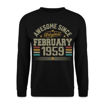 February 1959 66th Anniversary Gift, February 1959 - Unisex Sweatshirt - black - Front - Alina (178cm) & Michal (187cm)