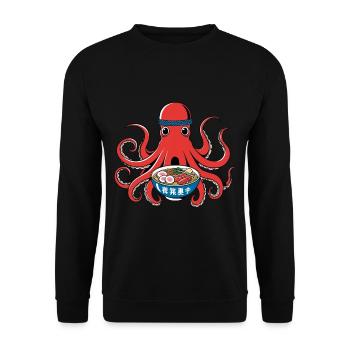 Poulpe Ramen Nouilles Japon Style Rétro - Sweat-shirt Unisexe - noir - Devant - Alina (178cm) & Michal (187cm)