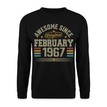 February 1967 58th Anniversary Gift, February 1967 - Unisex Sweatshirt - black - Front - Alina (178cm) & Michal (187cm)