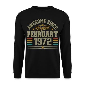 February 1972 53rd Anniversary Gift, February 1972 - Unisex Sweatshirt - black - Front - Alina (178cm) & Michal (187cm)