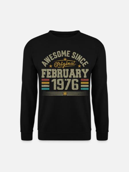 Februar 1976 Geschenk zum 49-jährigen Jubiläum, Februar 1976 - Unisex Pullover - Schwarz