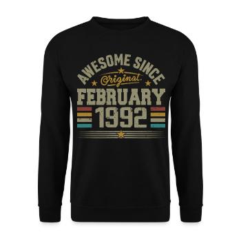 February 1992 33rd Anniversary Gift, February 1992 - Unisex Sweatshirt - black - Front - Alina (178cm) & Michal (187cm)