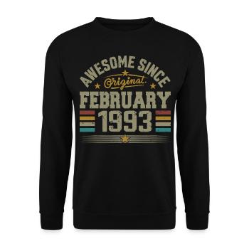 February 1993 32nd Anniversary Gift, February 1993 - Unisex Sweatshirt - black - Front - Alina (178cm) & Michal (187cm)