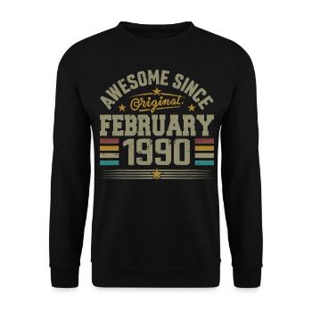 February 1990 35th Anniversary Gift, February 1990 - Unisex Sweatshirt - black - Front - Alina (178cm) & Michal (187cm)