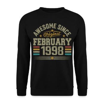 February 1998 27th Anniversary Gift, February 1998 - Unisex Sweatshirt - black - Front - Alina (178cm) & Michal (187cm)