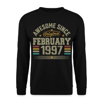 February 1997 28th Anniversary Gift, February 1997 - Unisex Sweatshirt - black - Front - Alina (178cm) & Michal (187cm)
