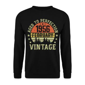 Février 1956 - Cadeau Anniversaire Février 1956 - Sweat-shirt Unisexe - noir - Devant - Alina (178cm) & Michal (187cm)
