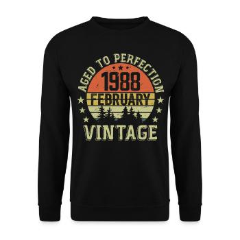 February 1988 - February 1988 Birthday Gift - Unisex Sweatshirt - black - Front - Alina (178cm) & Michal (187cm)
