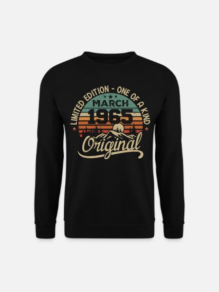 Original März 1965 Geburtstagsgeschenk März 1965 - Unisex Pullover - Schwarz
