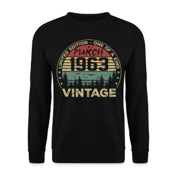 March 1963 - Best Birthday Gift March 1963 - Unisex Sweatshirt - black - Front - Alina (178cm) & Michal (187cm)