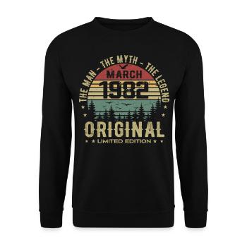 Gift for the 43rd Anniversary Original March 1982 - Unisex Sweatshirt - black - Front - Alina (178cm) & Michal (187cm)