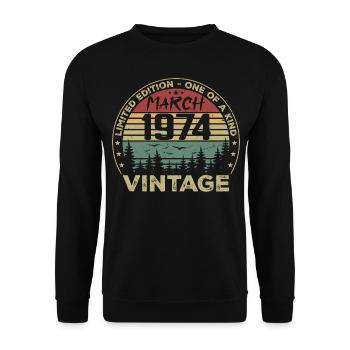 Mars 1974 - Meilleur Cadeau Anniversaire Mars 1974 - Sweat-shirt Unisexe - noir - Devant - Alina (178cm) & Michal (187cm)