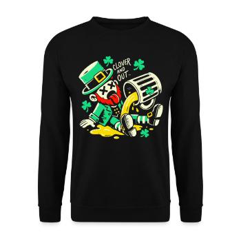 Funny St. Patrick's Day clover and out - Unisex Sweatshirt - black - Front - Alina (178cm) & Michal (187cm)