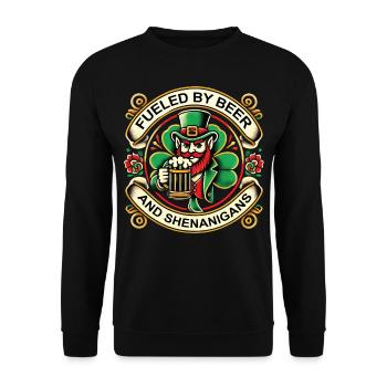 La Saint-Patrick : propulsée par la bière - Sweat-shirt Unisexe - noir - Devant - Alina (178cm) & Michal (187cm)