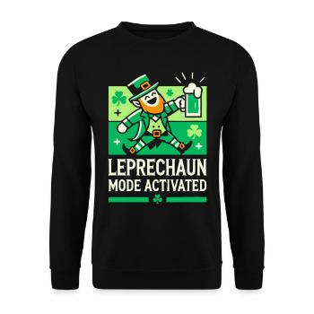 Leprechaun Mode Activates St. Patrick's Day Fun - Unisex Sweatshirt - black - Front - Alina (178cm) & Michal (187cm)