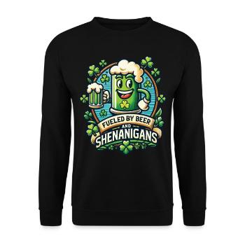 St. Patrick's Day Spaß Mit Bier Und shenanigans - Unisex Pullover - Schwarz - Vorne - Alina (178cm) & Michal (187cm)