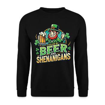 Propulsé par la bière et les farces Saint-Patrick - Sweat-shirt Unisexe - noir - Devant - Alina (178cm) & Michal (187cm)