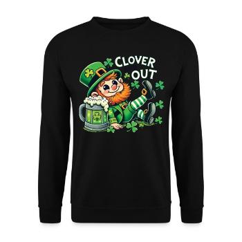 clover and out St. Patrick's Day fun - Unisex Sweatshirt - black - Front - Alina (178cm) & Michal (187cm)