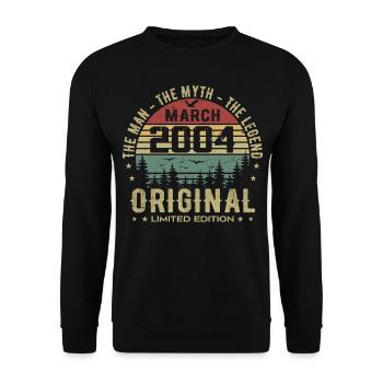 Cadeau pour le 21e Anniversaire Original Mars 2004 - Sweat-shirt Unisexe - noir - Devant - Alina (178cm) & Michal (187cm)