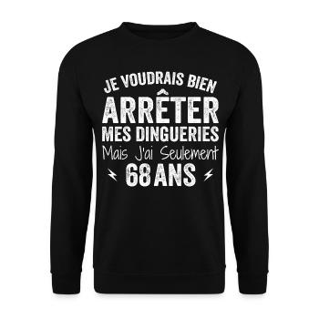 68th Birthday Gift Funny 68 Years - Unisex Sweatshirt - black - Front - Alina (178cm) & Michal (187cm)