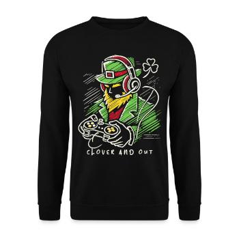 St. Patrick's Day Gamer clover and out - Unisex Sweatshirt - black - Front - Alina (178cm) & Michal (187cm)