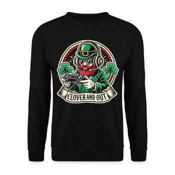 St. Patrick's Day Clover And Out Gaming Motiv - Unisex Pullover - Schwarz - Vorne - Alina (178cm) & Michal (187cm)