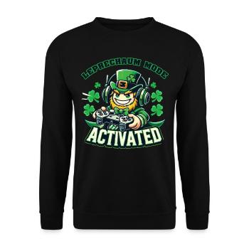 Gamer Leprechaun Mode Enabled St. Patrick's Day - Unisex Sweatshirt - black - Front - Alina (178cm) & Michal (187cm)