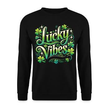 Saint-Patrick Lucky Vibes Design - Sweat-shirt Unisexe - noir - Devant - Alina (178cm) & Michal (187cm)