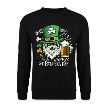 Bonne célébration de la Saint-Patrick avec les Irlandais - Sweat-shirt Unisexe - noir - Devant - Alina (178cm) & Michal (187cm)