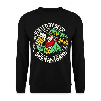 S’amuser à la Saint-Patrick avec de la bière - Sweat-shirt Unisexe - noir - Devant - Alina (178cm) & Michal (187cm)