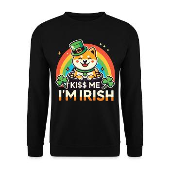 Embrasse-moi Je suis le chien irlandais de la Saint-Patrick - Sweat-shirt Unisexe - noir - Devant - Alina (178cm) & Michal (187cm)