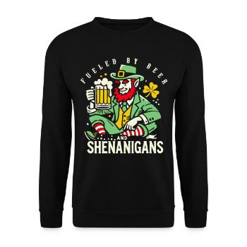 S’amuser à la Saint-Patrick avec de la bière et des manigances - Sweat-shirt Unisexe - noir - Devant - Alina (178cm) & Michal (187cm)