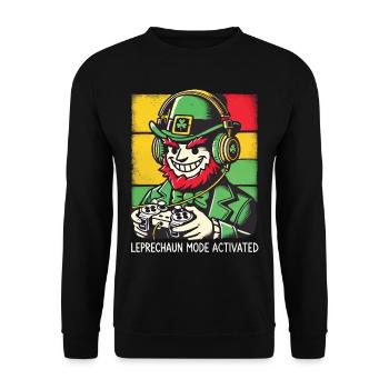Leprechaun Mode Activated St. Patrick's Day Game - Unisex Sweatshirt - black - Front - Alina (178cm) & Michal (187cm)