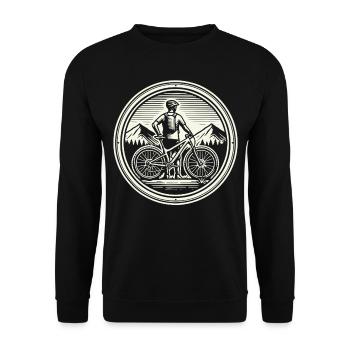 Mountain Bike Adventure Bike Mountains Retro - Unisex Sweatshirt - black - Front - Alina (178cm) & Michal (187cm)