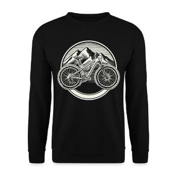 Mountain Bike Adventure Bike Mountains - Unisex Sweatshirt - black - Front - Alina (178cm) & Michal (187cm)