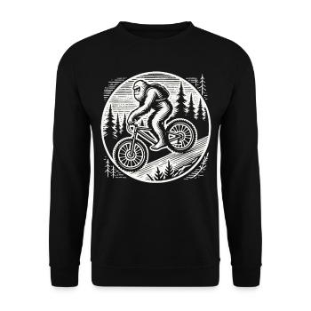Aventure à vélo Bigfoot dans les bois - Sweat-shirt Unisexe - noir - Devant - Alina (178cm) & Michal (187cm)
