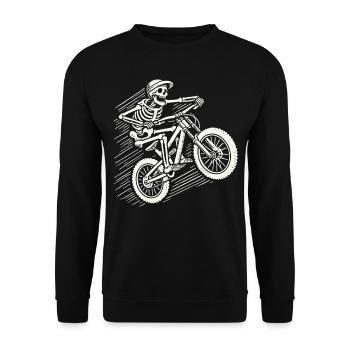Skeleton Vélo Aventure VTT Rétro - Sweat-shirt Unisexe - noir - Devant - Alina (178cm) & Michal (187cm)