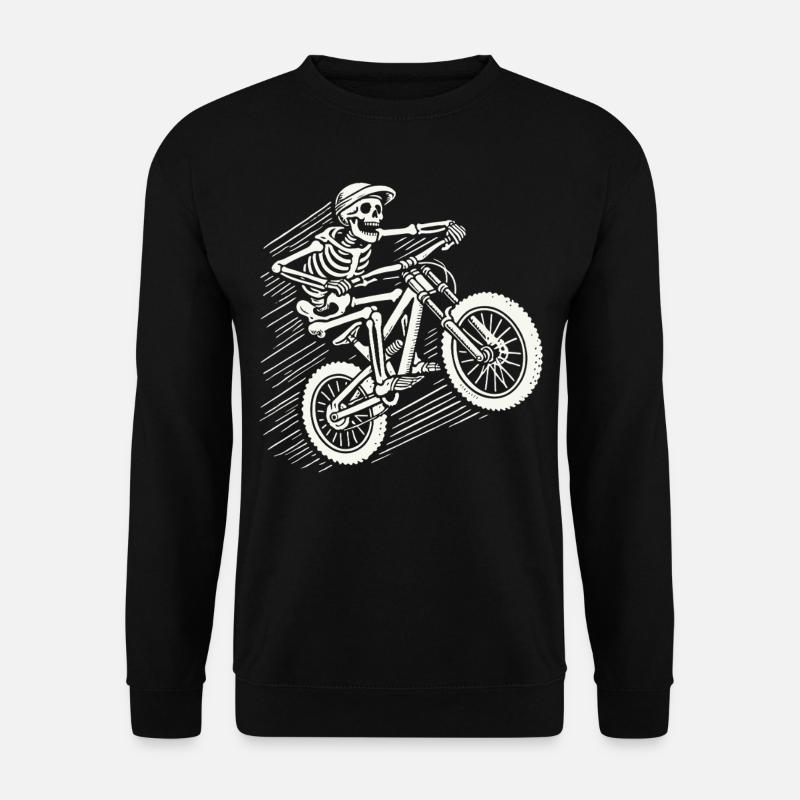 Skelett Fahrrad Abenteuer Mountainbike Retro - Unisex Pullover - Schwarz
