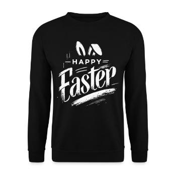 Happy Easter Lettering Vintage Look - Unisex Sweatshirt - black - Front - Alina (178cm) & Michal (187cm)
