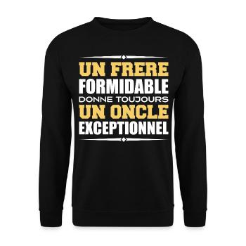 un Oncle exceptionnel cadeau pour Frère - Sweat-shirt Unisexe - noir - Devant - Alina (178cm) & Michal (187cm)