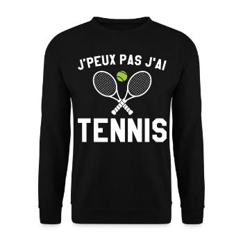 Je Peux Pas J'ai Tennis Cadeau Joueur De Tennis - Sweat-shirt Unisexe - noir - Devant - Alina (178cm) & Michal (187cm)