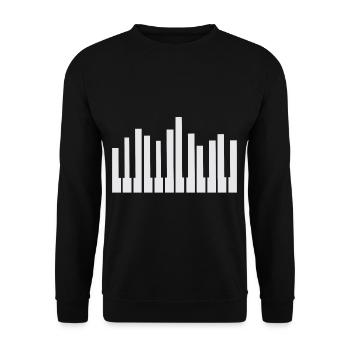 Keyboard Piano keys Musical instrument Musicians - Unisex Sweatshirt - black - Front - Alina (178cm) & Michal (187cm)