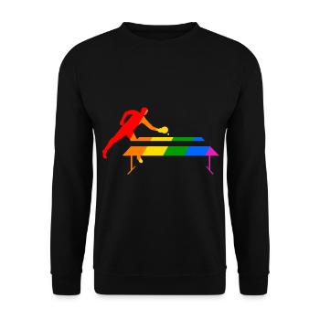 Tennis de table arc-en-ciel - Sweat-shirt Unisexe - noir - Devant - Alina (178cm) & Michal (187cm)