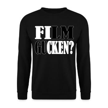 Film gucken? - Unisex Pullover - Schwarz - Vorne - Alina (178cm) & Michal (187cm)